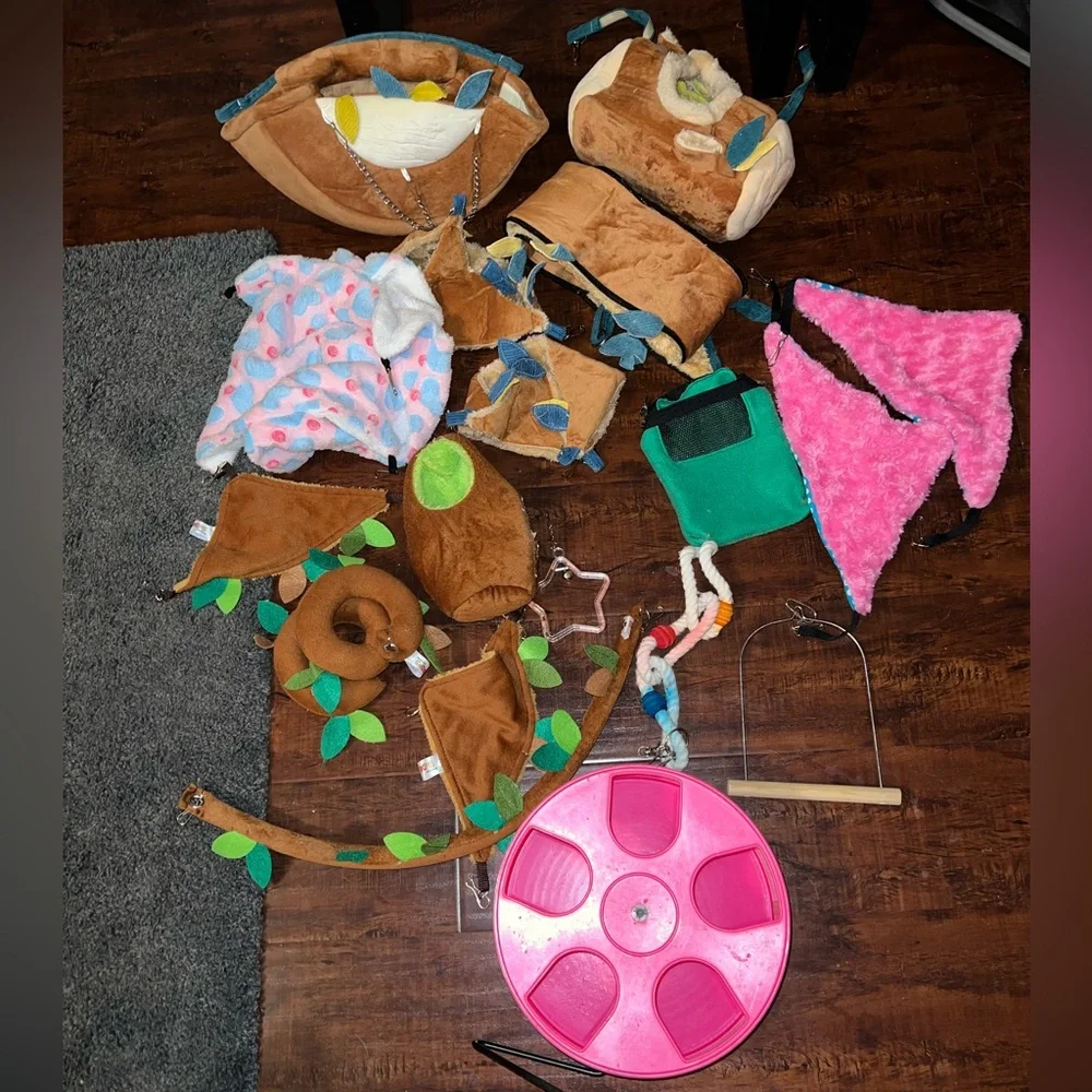 Sugar glider or small animal cage and accessories